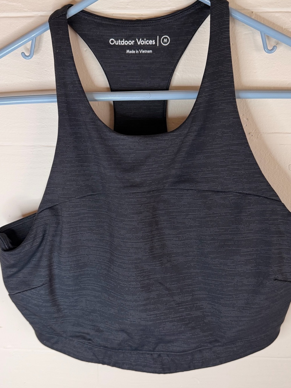 Outdoor Voices Charcoal Heather Racerback All Day Sports Bra